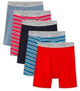 Thumbnail for your product : Fruit of the Loom Men's 5 pack Stripe/Solid Boxer Briefs