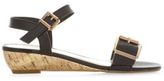 Thumbnail for your product : New Look Teens Black and Gold Buckle Cork Wedges