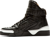 Thumbnail for your product : Givenchy Black Basketwoven Leather Tyson High-Top Sneakers
