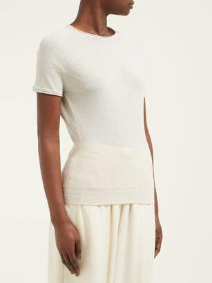 Lemaire Grown On Sleeve Knitted T Shirt - Womens - Ivory