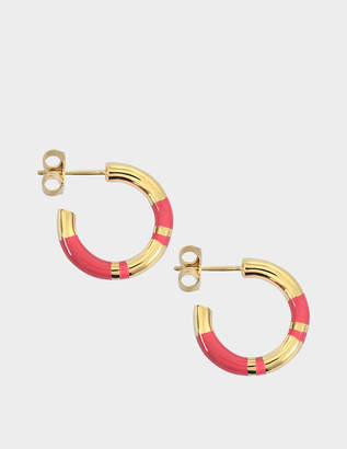 Aurélie Bidermann Positano Mini Hoop Earrings in Pivoine Dipped 18K Gold-Plated Brass
