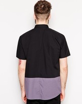 Thumbnail for your product : ASOS Batwing Shirt In Short Sleeve With Cut And Sew