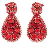 Thumbnail for your product : Oscar de la Renta Crystal Embellished Teardrop Clip On Earrings - Womens - Red
