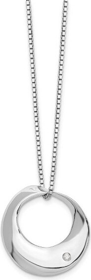 Black Bow Jewelry Co. BlackBowJewelry20mmTwistedCircleDiamondAdj.NecklaceinRhodiumPlatedSilver