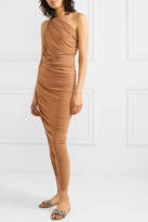 Thumbnail for your product : Norma Kamali Diana One-shoulder Ruched Stretch-jersey Midi Dress - Neutral