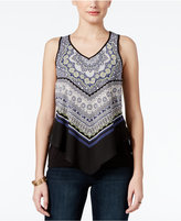 Thumbnail for your product : Amy Byer BCX Juniors' Printed Chiffon-Overlay Top