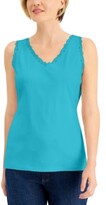 Aqua Lace Sleeveless Tie Front Top from Windsor | Clothing