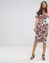 Thumbnail for your product : ASOS Midi Wiggle Dress In Graphic Floral Print
