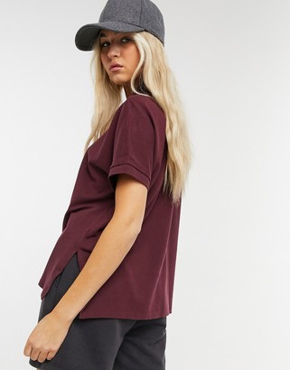 Lacoste oversized polo shirt in maroon