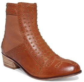 Kensie Womens Audrina Leather Cap Toe Ankle Fashion Boots, Cognac, Size 6.0.