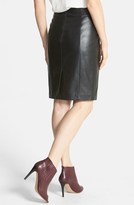 Thumbnail for your product : Halogen Leopard Print Genuine Calf Hair & Leather Pencil Skirt (Regular & Petite)