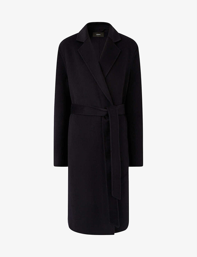 Womens Navy Wool Blend Coat | Shop the world's largest collection 
