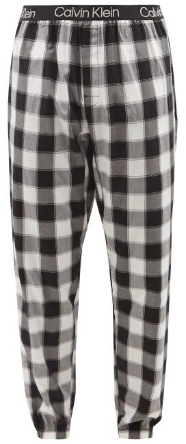 Calvin Klein Underwear Logo-jacquard Checked Cotton-blend Pyjama Trousers -  Black White - ShopStyle Pajamas