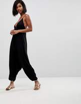 Thumbnail for your product : ASOS Design Jersey Jumpsuit With Drop Crotch And Harem Pant