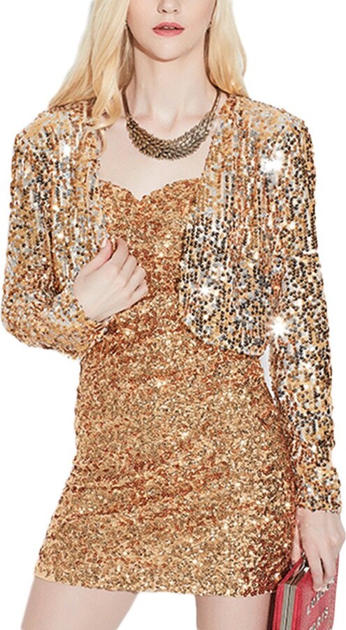 Womens Waterfall Sparkling Glitter Sequins Top Shiny Open Drape Cardigan 14-28 