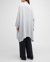 Thumbnail for your product : eskandar Wide A-line Shirt With Chinese Collar and Side Slits (Very Long Length)