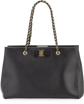 Thumbnail for your product : Ferragamo Melike Leather Bow Tote Bag, Black (Nero)