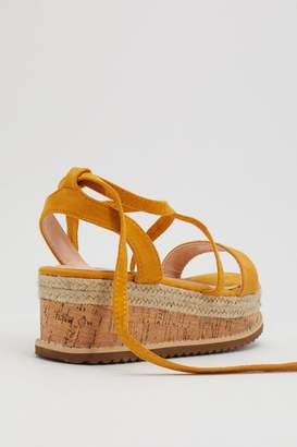 Nasty Gal Womens Draw to a Close Wrap Cork Sandals - yellow - 3
