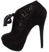 Thumbnail for your product : Charlotte Olympia Suede Laser Cut Booties
