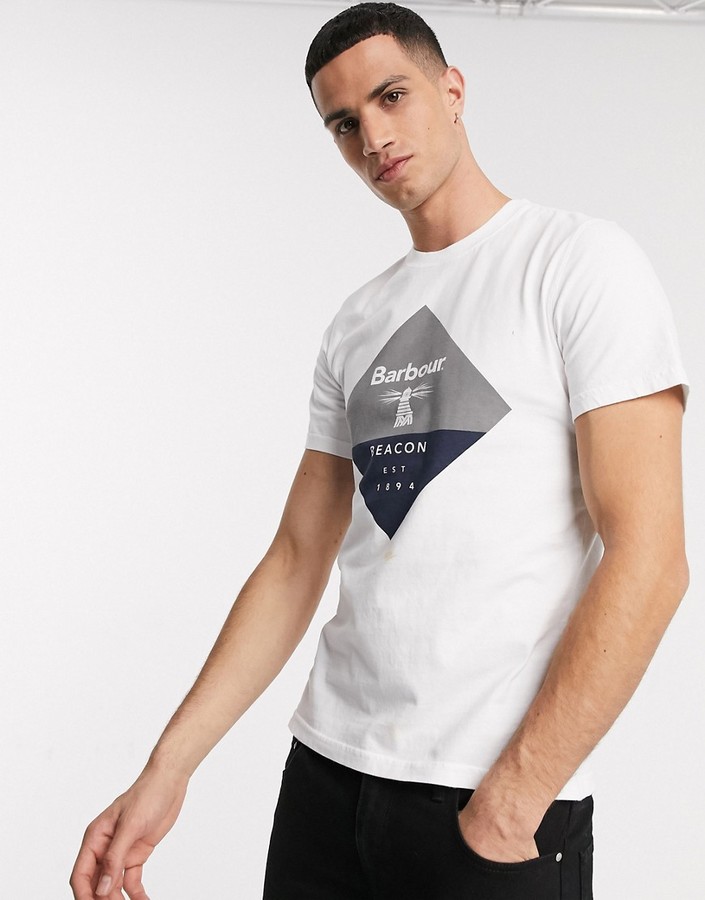 Barbour Beacon diamond t-shirt in white 