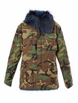 Thumbnail for your product : Mr & Mrs Furs Fur trimmed camouflage-print parka