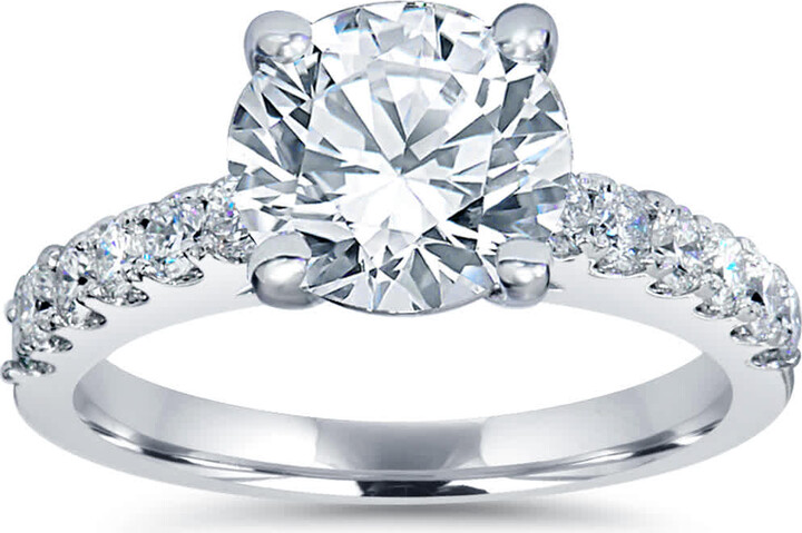 Pompeii3 Certified 3.50Ct Diamond Engagement Ring Solitaire 14K White Gold Lab Grown