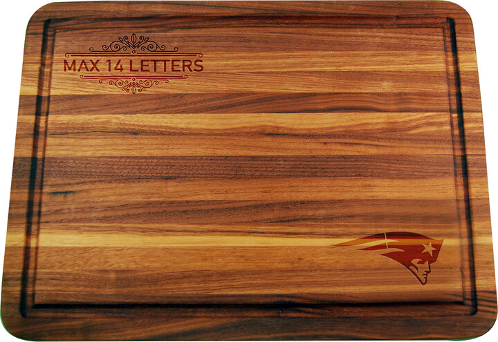 The Memory Company New England Patriots Large Acacia Personalized Cutting & Serving Board