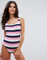 Thumbnail for your product : South Beach Stripe Swimsuit With Scoop Back