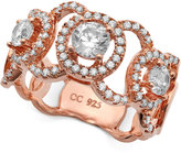 Thumbnail for your product : Crislu 18k Rose Gold over Sterling Silver Cubic Zirconia Circle Link Ring (1 ct. t.w.)
