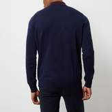 Thumbnail for your product : River Island Mens Purple knit colour block polo shirt