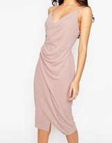 Thumbnail for your product : ASOS Petite PETITE Cami Drape Crepe Midi Slip Dress
