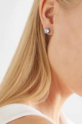 Bottega Veneta Oxidized Silver Cubic Zirconia Earrings - one size