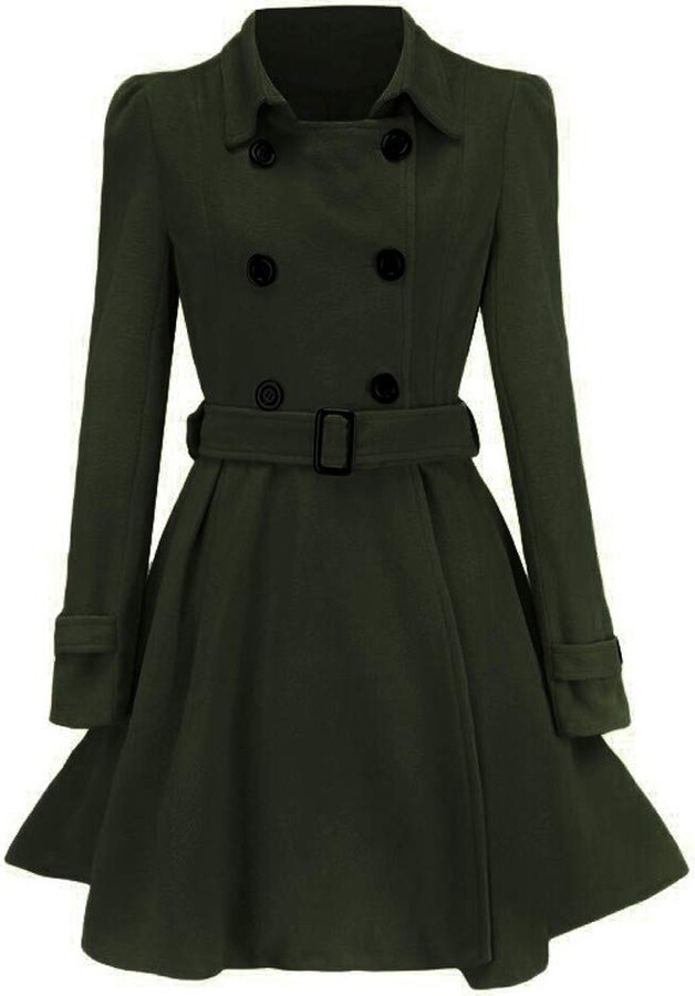 khaki green wool coat