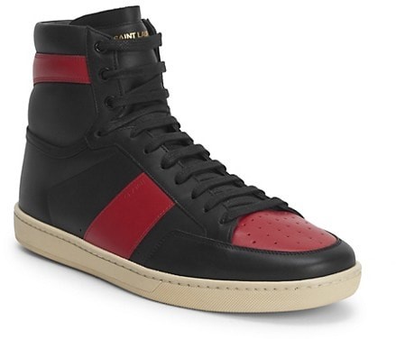 red saint laurent sneakers