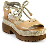 Thumbnail for your product : Michael Kors Kirstie Leather and Rope Platform Sandals