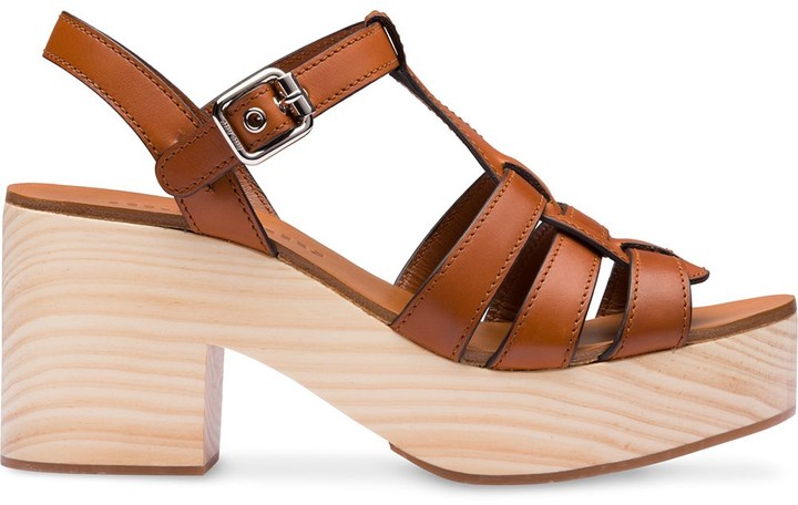 wooden sole heels