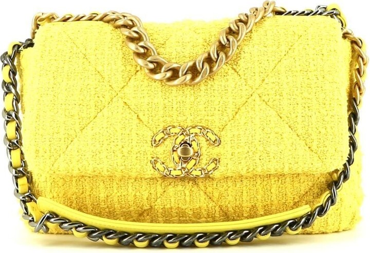 yellow chanel woc wallet