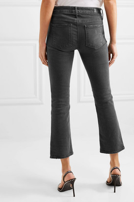 RtA Kiki Cropped High-rise Flared Jeans - Black