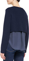 Thumbnail for your product : Elie Tahari Cashmere Lacy Cropped Sweater