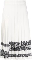 Thumbnail for your product : Ermanno Scervino Lace-Trim Pleated Skirt