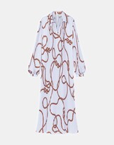 Thumbnail for your product : Lafayette 148 New York 8 Knot Rope Print Regenerated Poly Plisse Midi Dress