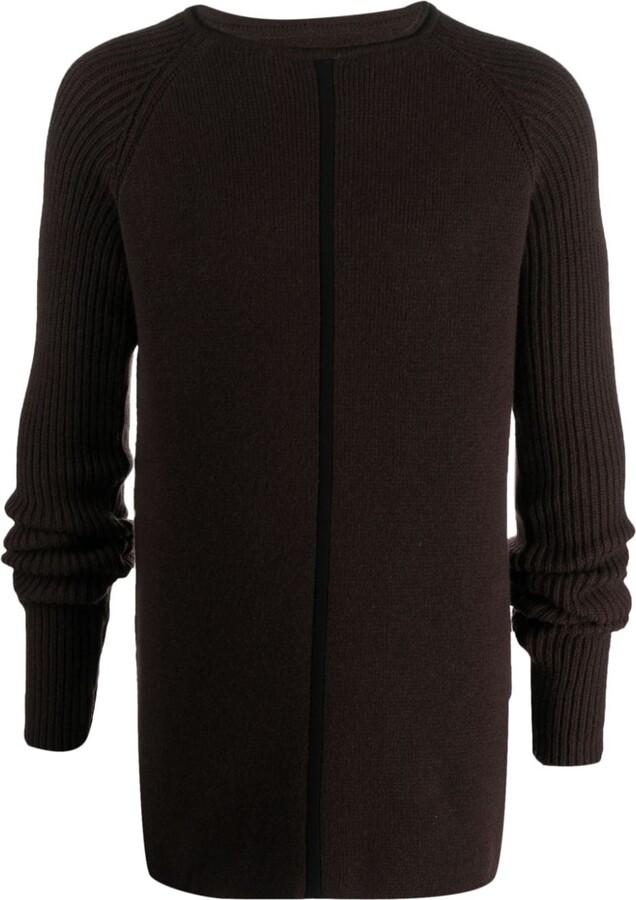Mens Ribbed Crew Neck Sweater Long Sleeve