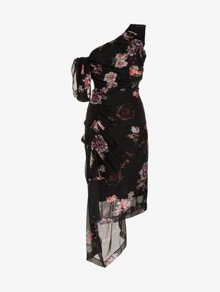Preen by Thornton Bregazzi ada floral print one shoulder silk dress