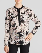 Thumbnail for your product : Rebecca Taylor Top - Frost Flower Print Double Pocket Silk