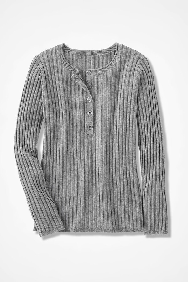 Coldwater Creek Ribbed Henley Sweater ShopStyle