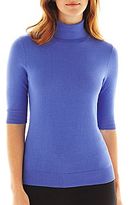 Thumbnail for your product : Liz Claiborne Elbow-Sleeve Turtleneck Sweater