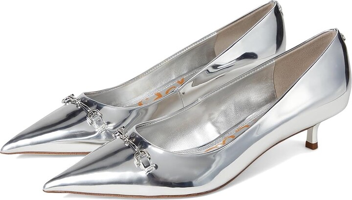 Sam Edelman Kaya 2 High Women's Heels Soft Silver : 6 M Leather