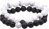 Thumbnail for your product : UEUC TSK Couples His and Hers Bracelet White Howlite＆Black Lava Beads Yin Ying Matching Distance Bracelet