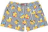 Thumbnail for your product : MC2 Saint Barth Striped Ducky Print Nylon Swim Shorts