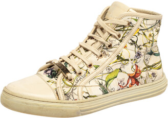 Gucci Multicolor Floral Print Canvas High Top Sneakers Size 38 - ShopStyle
